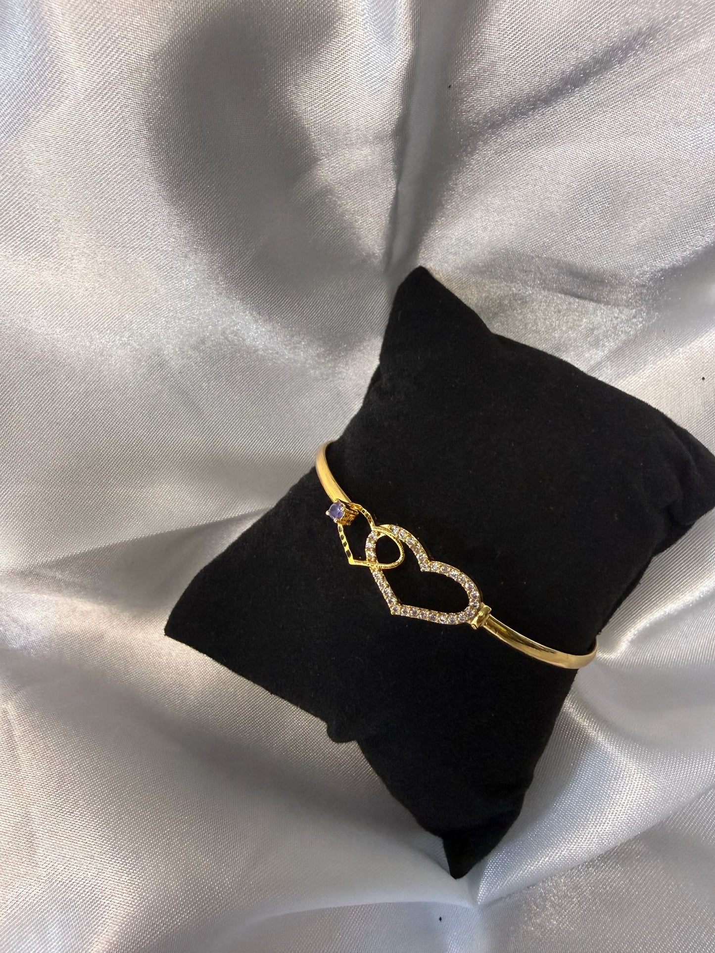 Timeless Double Heart 24K Gold Plated Adjustable Bracelet