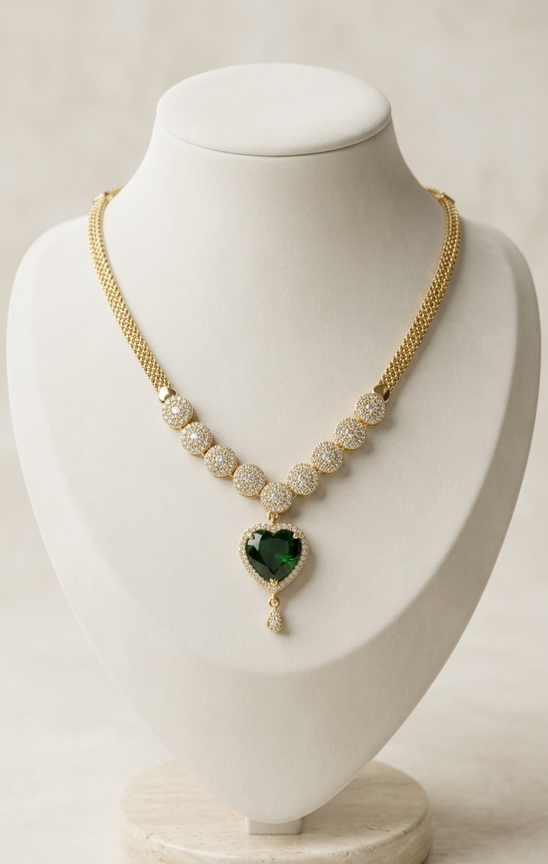 Eternal Romance Heart Pendant Necklace – 24K Gold Plated Luxury