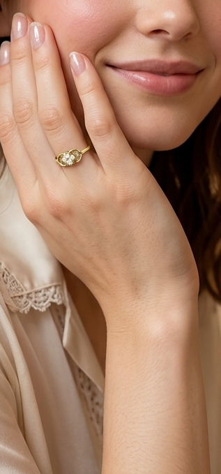 24K Gold Plated Floral Accent Ring