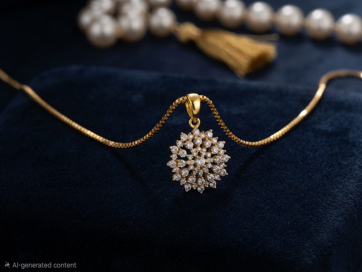 Radiant Starburst Diamond Replica Pendant & 24k Gold-Plated Chain