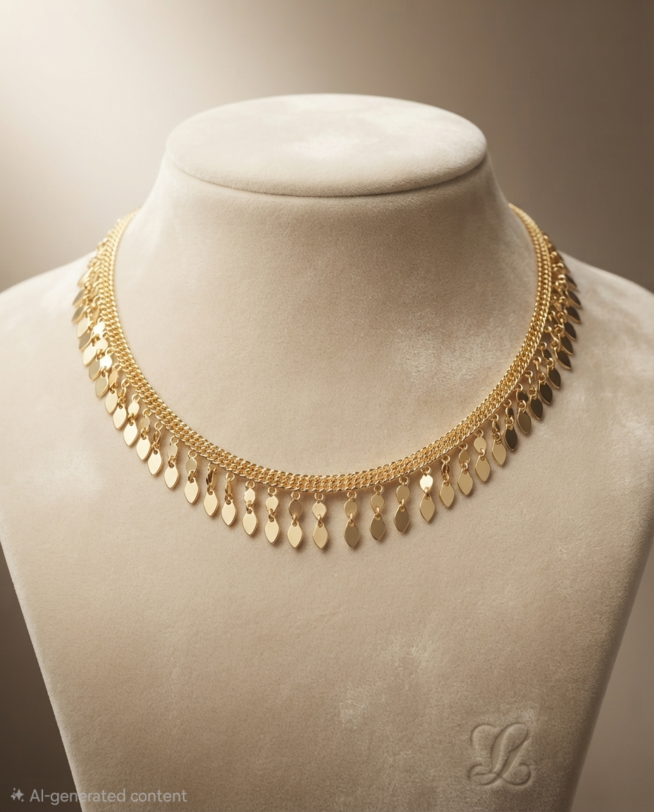 24k gold-plated Dual-Layer Elakkathali Gold Necklace