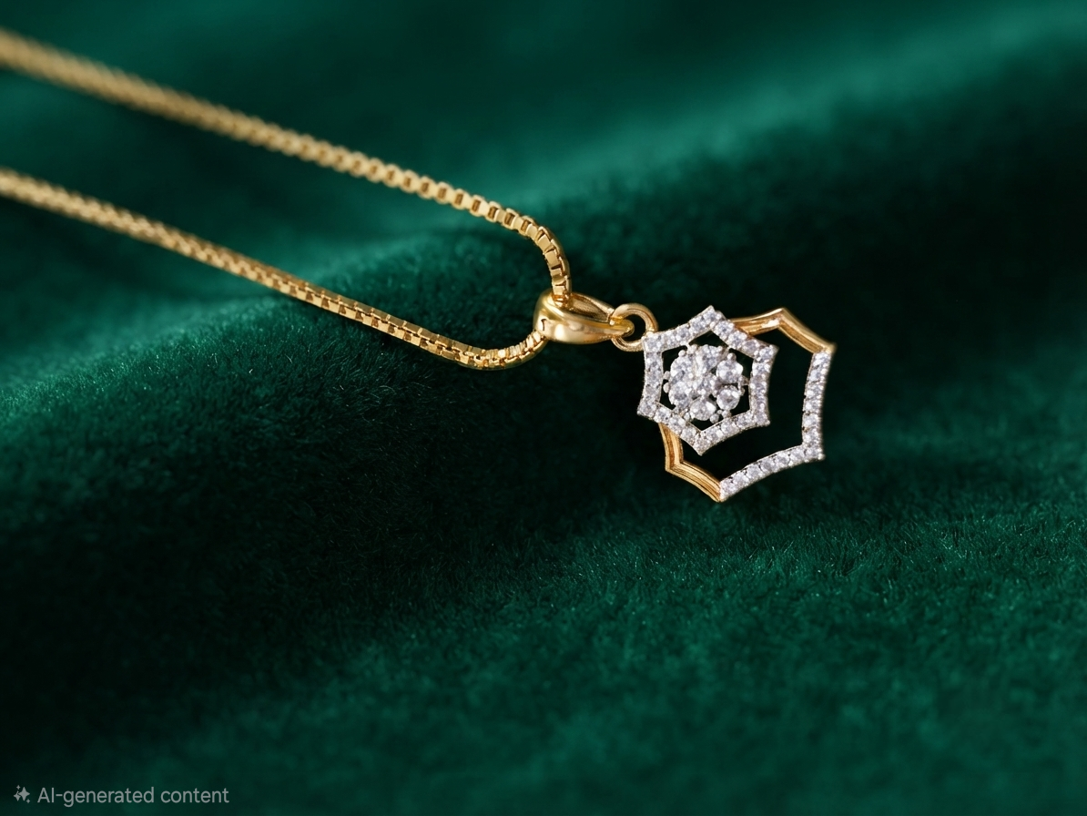 Radiant Hexagon Diamond Replica Jewelry Set – 24K Gold-Plated