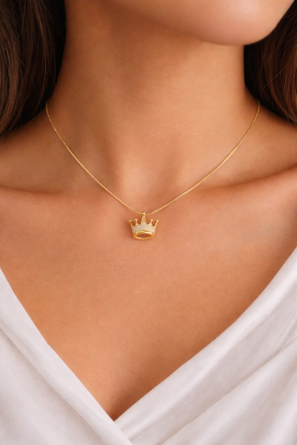 Royal Crown 24K Gold-Plated Necklace