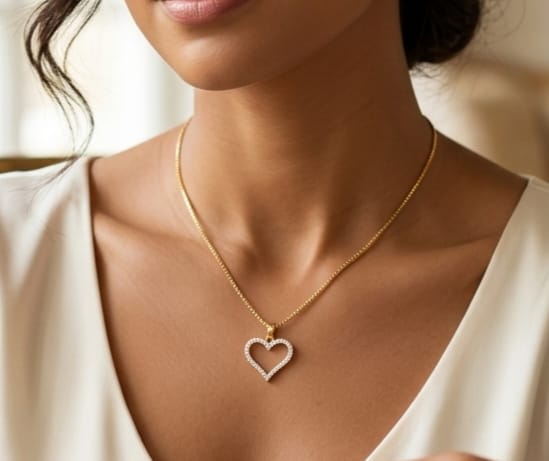 Elegant 24K Gold-Plated Open Heart Love Pendant