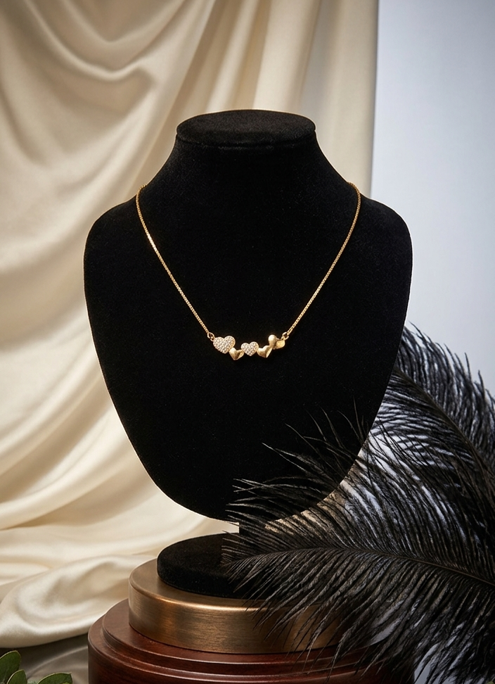 Eternal Hearts | 24k Gold Plated Multi-Heart Statement Necklace