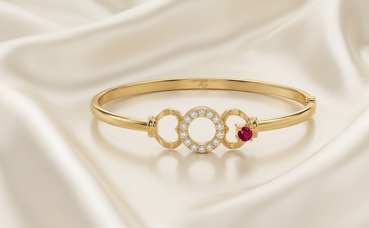 Little Sparkle  Bangle – Adjustable 24k Gold Plated Jewelry (2-5 yrs)