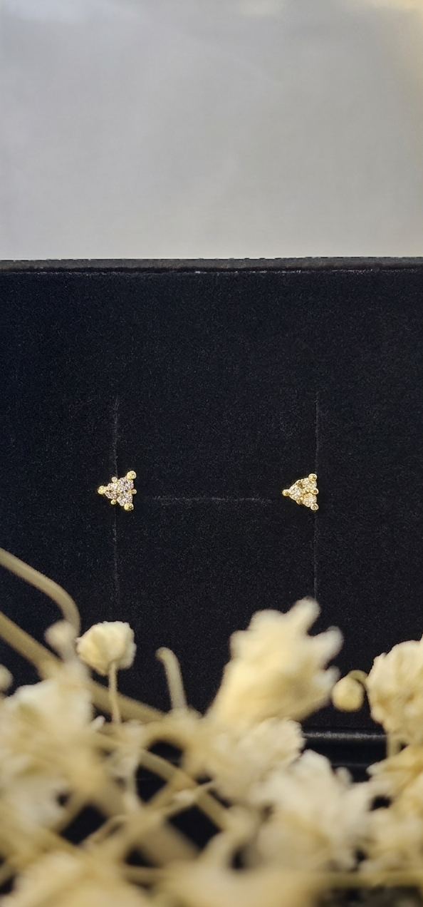 24k Gold Plated Petite Trinity Mini Studs