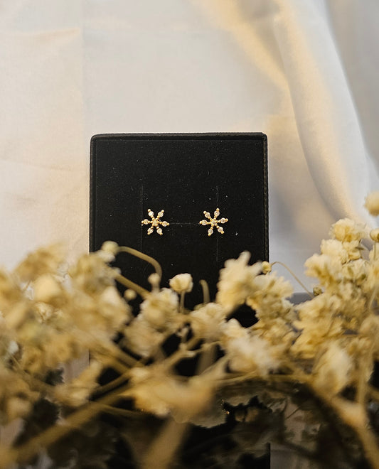 24k Gold Plated Snowflake Studs