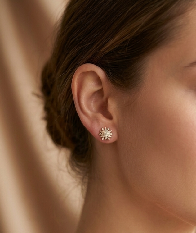 24k Gold Plated Stella Nova Studs | Celestial Fine Jewelry