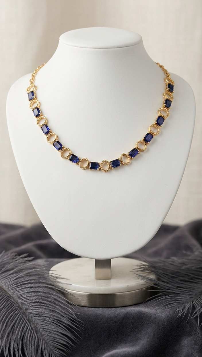 The Empress Ruby Station Necklace | 24k Gold Plated