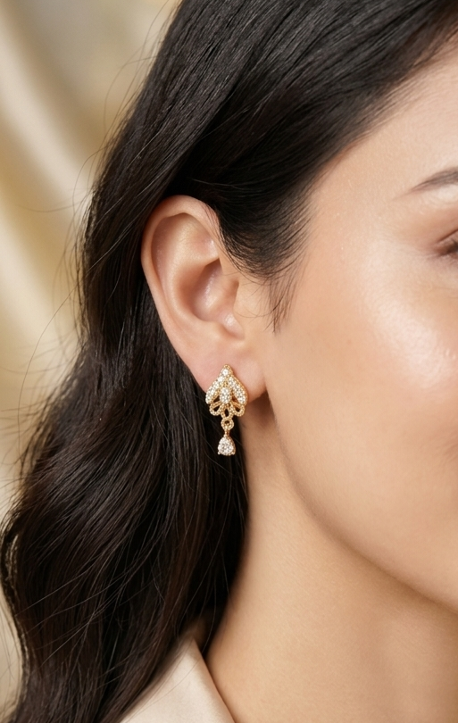 24K Gold-Plated Intricate Filigree Drop Earrings