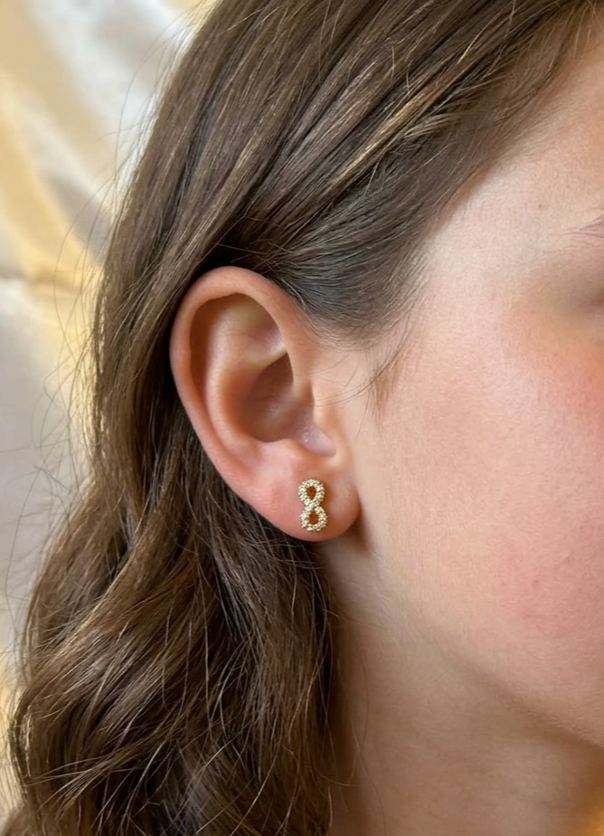 24K Gold Plated Infinity Stud Earrings