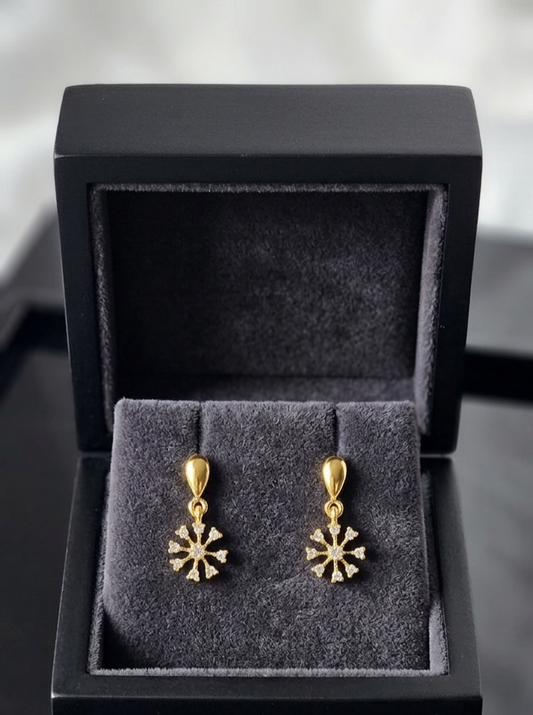 Celestial Radiance: 24k Gold Plated Starburst Drop Earrings