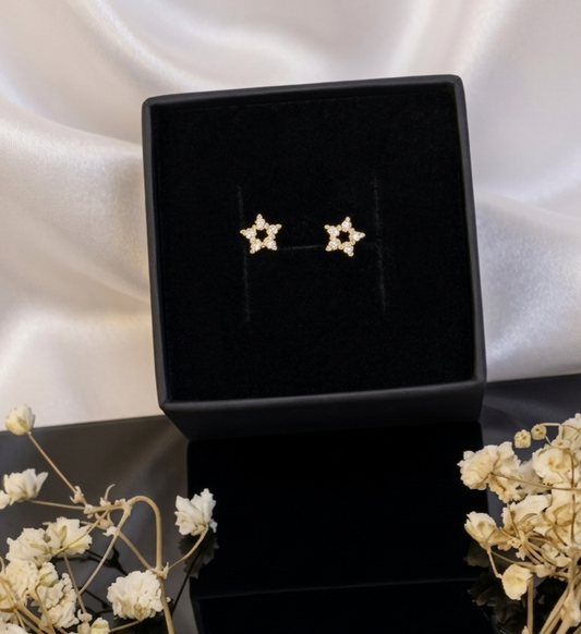 24k Gold Plated Celestial Star Studs | Perfect for Second Piercings