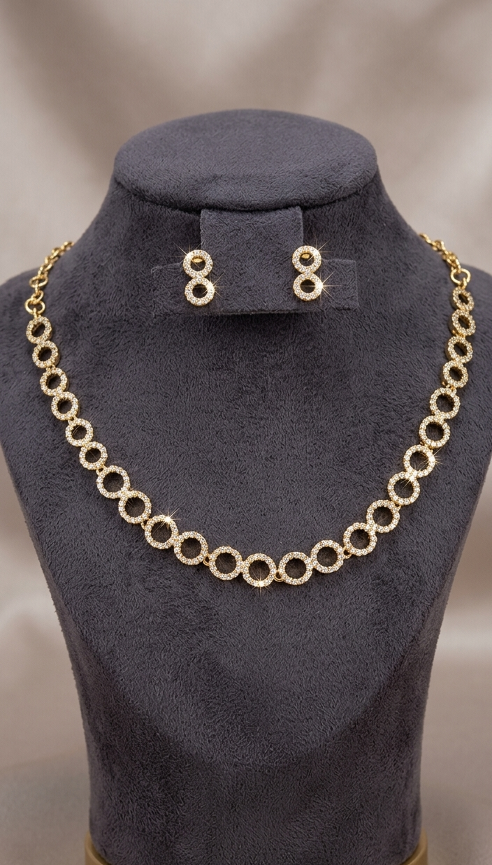 24K Gold Plated Eternal Circle Jewelry Set