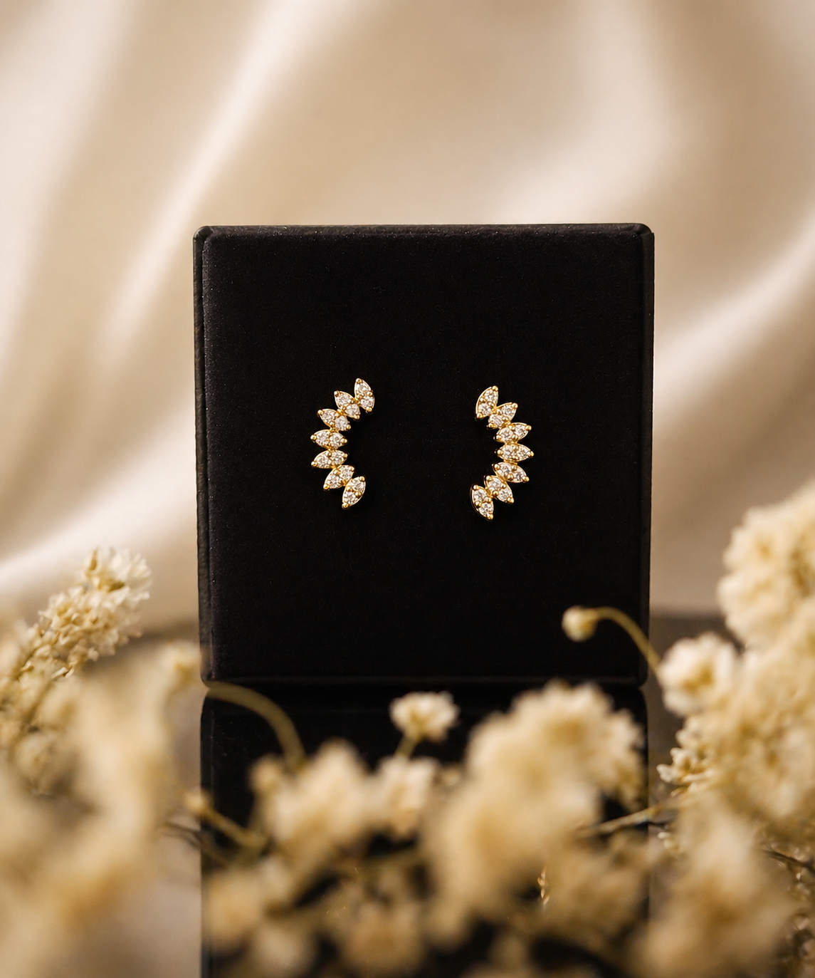 Celestial Petal Ear Crawlers | 24K Gold Plated