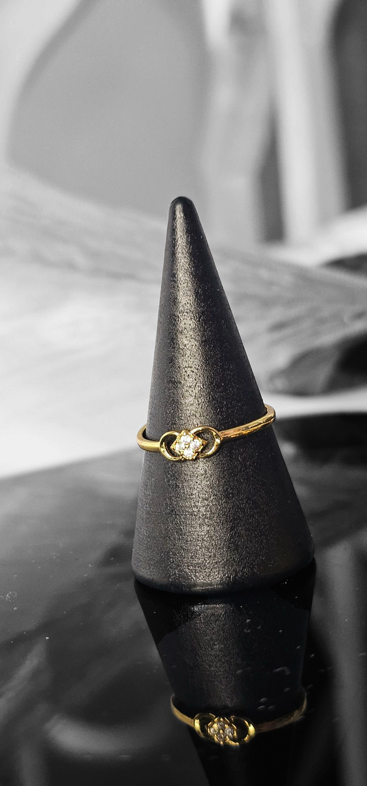 24K Gold Plated Floral Accent Ring