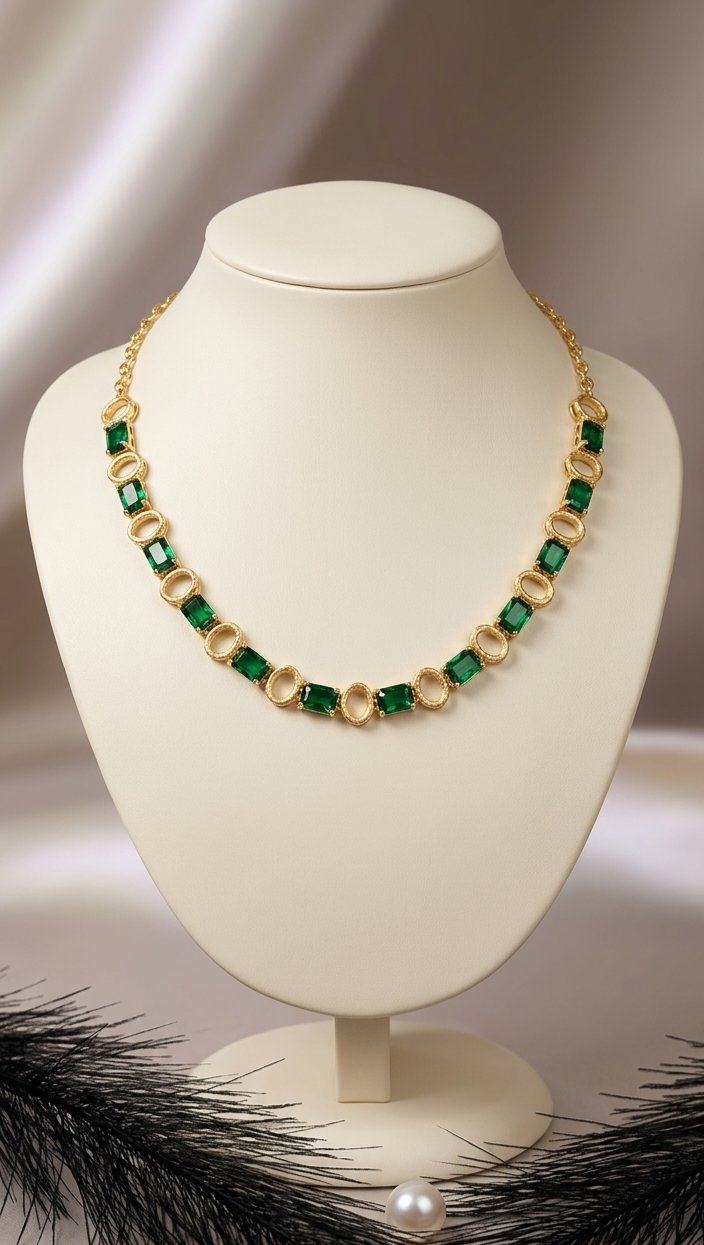 The Empress Ruby Station Necklace | 24k Gold Plated