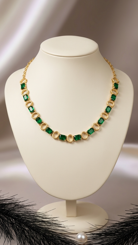 The Empress Ruby Station Necklace | 24k Gold Plated