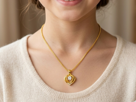 24k Gold Plated Eternal Heart Pendant