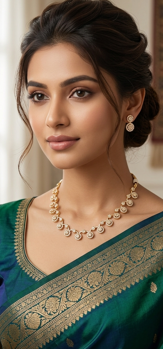 The Empress Circlet | 24K Gold Plated Artisan Necklace & Earring Set