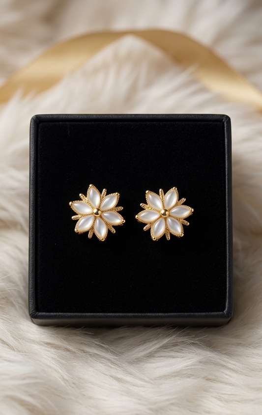 Aura Blossom 24k Gold-Plated Stud Earrings