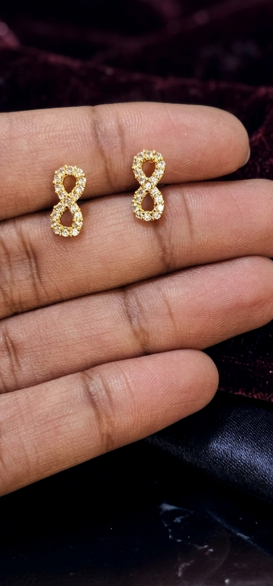 24K Gold Plated Infinity Stud Earrings