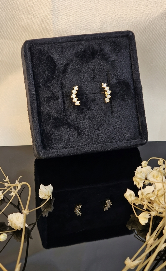 24k Gold Plated Celestial Arc Studs | Premium Second Stud Collection