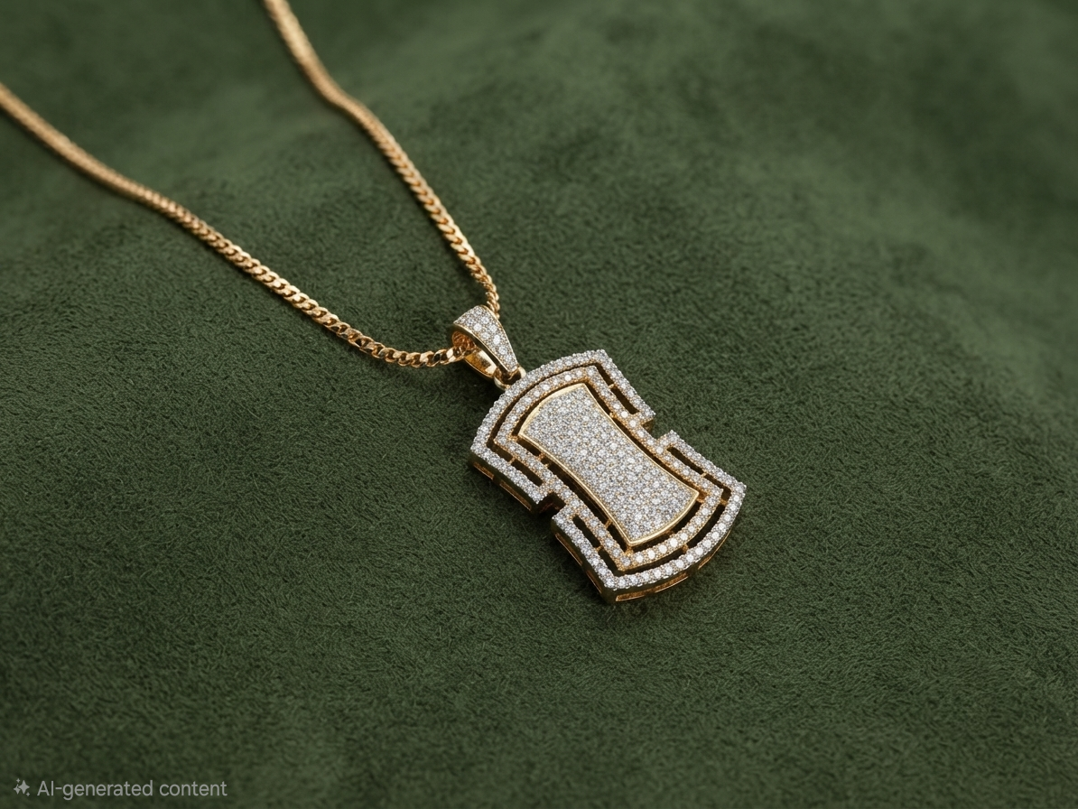 Radiant Elegance Diamond Replica Pendant & Earring Set with 24k Gold-Plated Chain