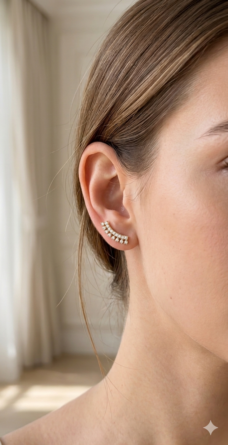 Ethereal Arch: 24k gold plated Ear Climbers