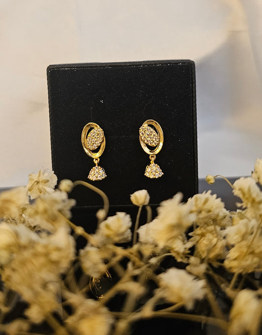 Radiant Glow: Handcrafted Gold plated  & Diamond Stud Earrings