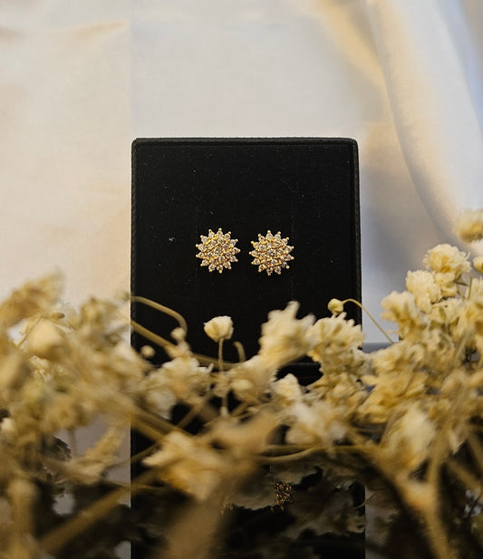 24k Gold Plated Starburst Stud Earrings