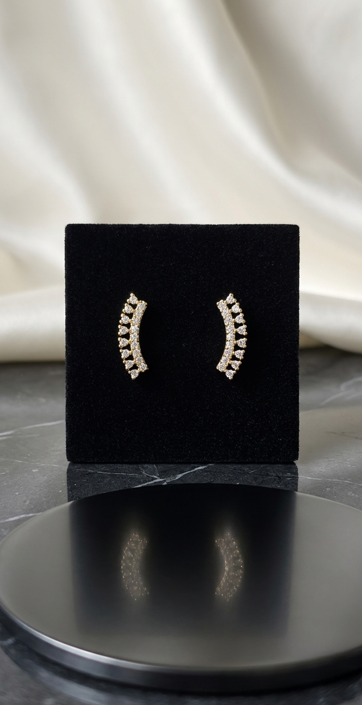 Ethereal Arch: 24k gold plated Ear Climbers