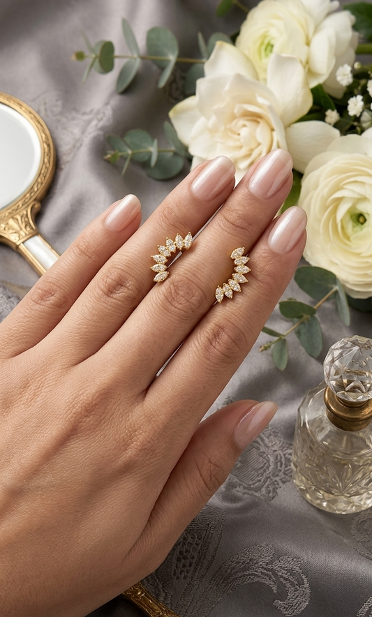 Aura Arc Studs – 24k Gold Plated