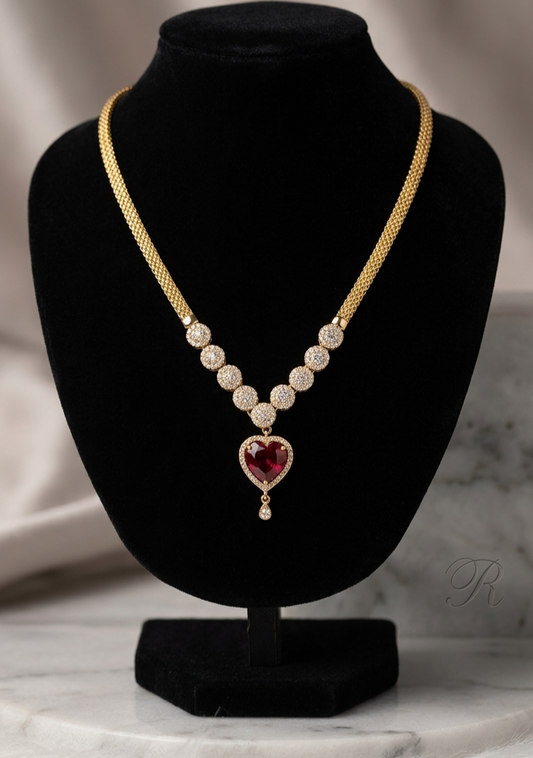 Eternal Romance Heart Pendant Necklace – 24K Gold Plated Luxury